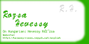 rozsa hevessy business card